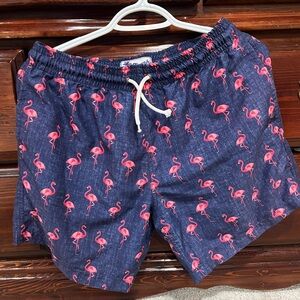 Unk Men's Navy Flamingo Swim Trunks